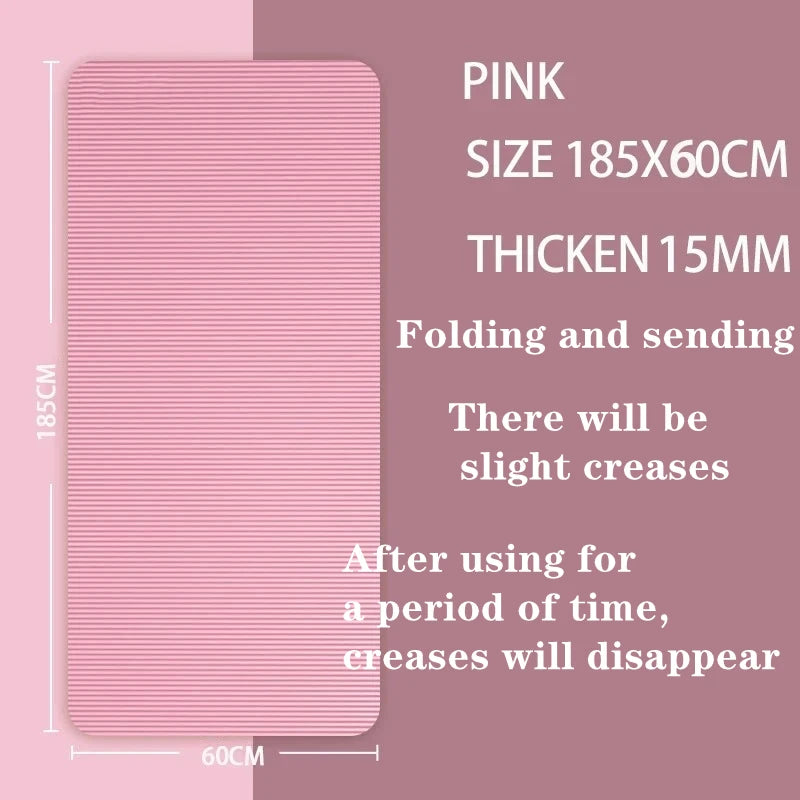 15MM Thicken NBR Yoga Mat Moisture-proof Outdoor Non-Slip Durable Camping Picnic Mat 185x61cm Exercise Gym Fitness Workout