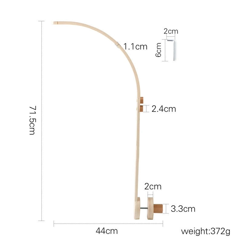 Baby Crib Mobile Wooden Wind Chime Bed Bell,Animal Crib Mobile With Music for Girls and Boys,Comfort Crib Hanging Bracket Toy