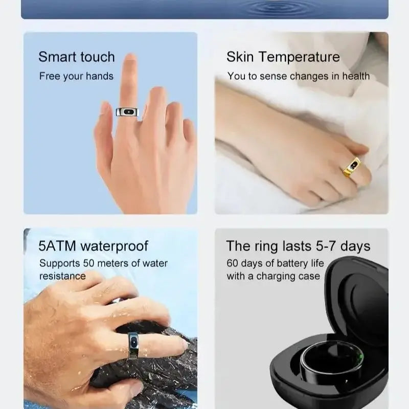 Fashion Smart Ring R08 Women's Men Remote Control Electronic Monitor Body Temperature Sleep Tracker Fitness For IOS Smartphone