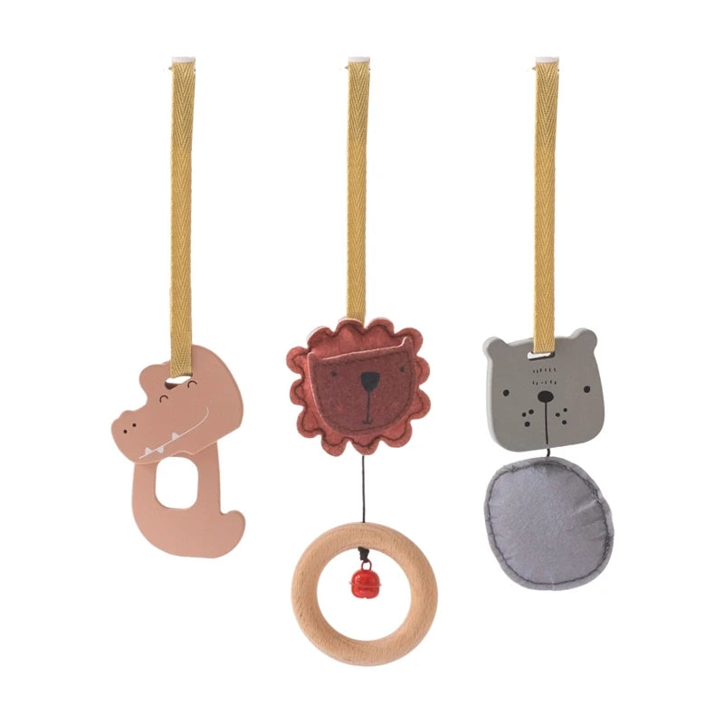 Newborn Gym Pendant Toys Wooden Mobile Crib Hanging Rattle Teether Baby Sensory Toys For Stroller Gym Activity Product Gifts