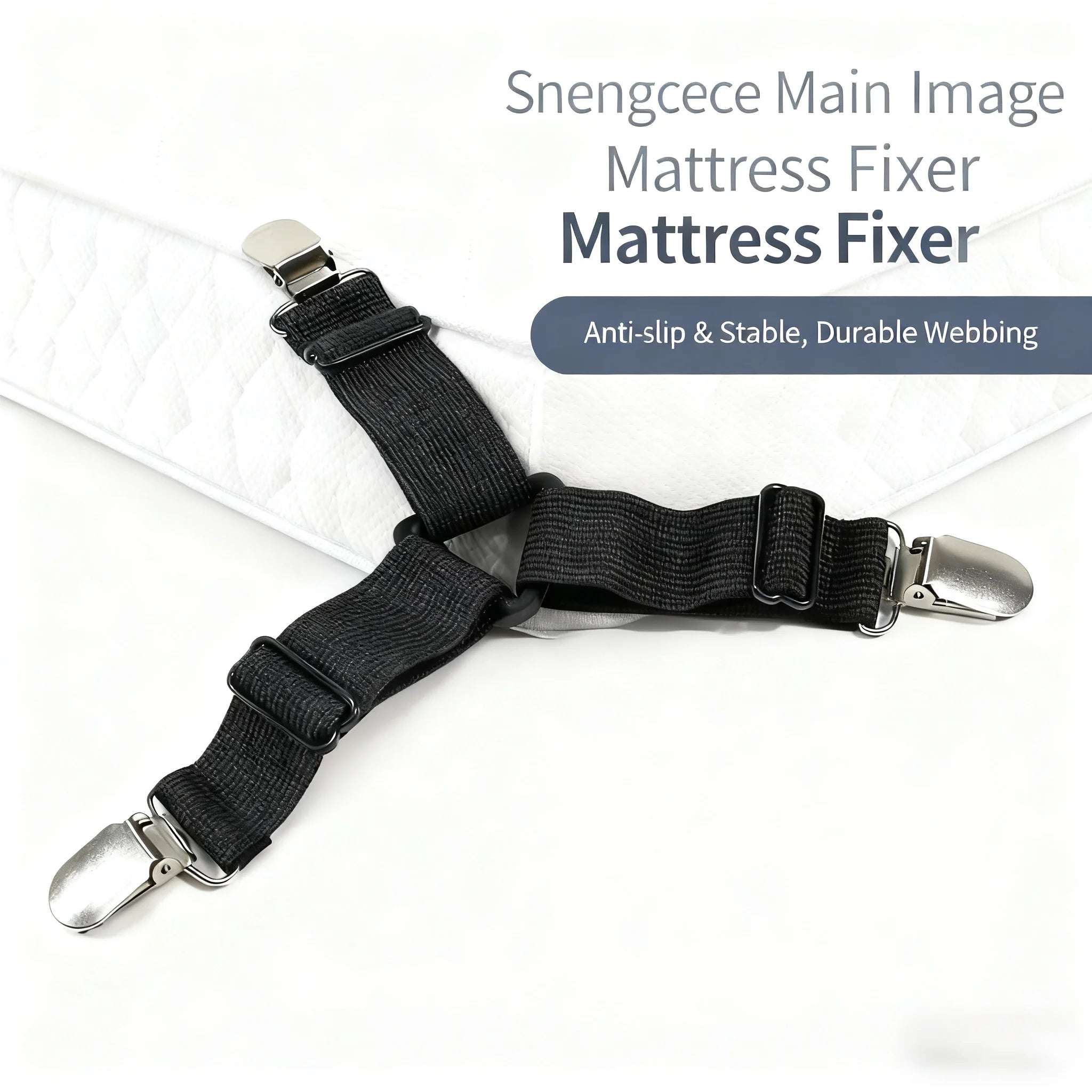 4Pcs/Lot Bed Sheet Fasteners Adjustable Elastic Straps - Anti-Slip Mattress Cover Clips, No More Slipping Sheets, Home Bedroo
